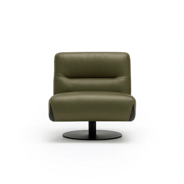 LEO LEATHER ACCENT CHAIR - Image 3