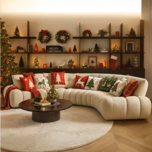 Condo-friendly sectional couch winter styling – affordable furniture Toronto Canada
