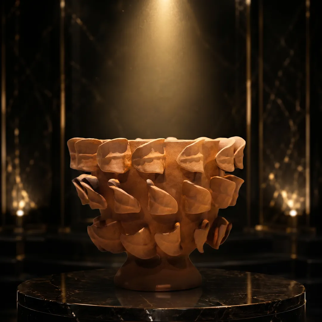 Decorative-Accessorie (17) Copper Ribbon Weave Bowl - Image 1