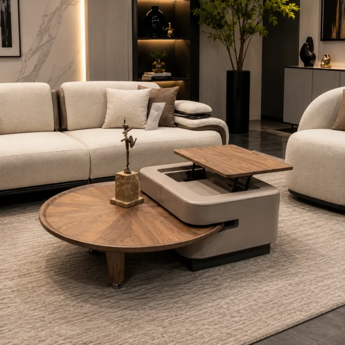 NOVA Rotating Lift-Top Coffee Table with Storage - Image 3