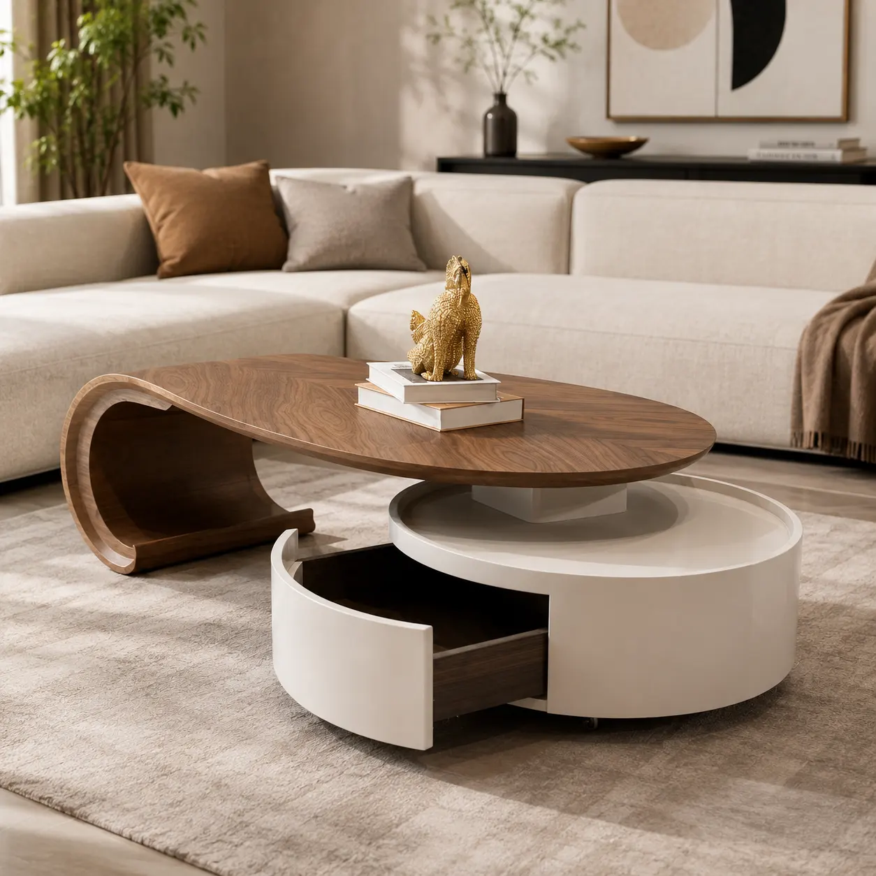 RIVA (1) RIVA ROTATING STORAGE COFFEE TABLE - Image 1