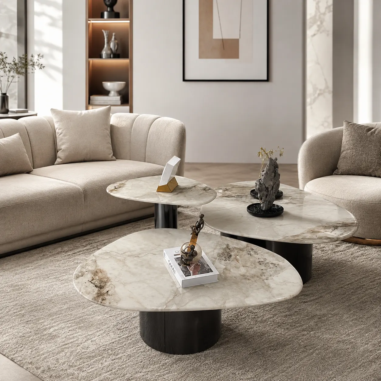 SIENA (4) SIENA 3-PCS COFFEE TABLE - Image 1