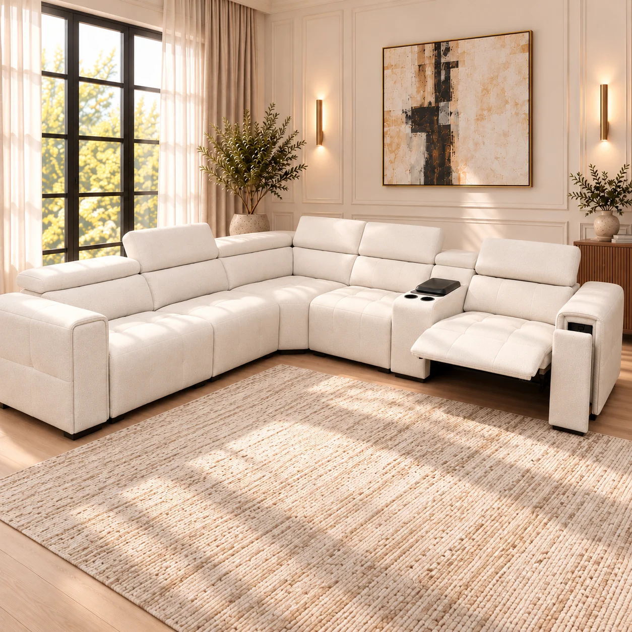 POWER (5) POWER RECLINER SECTIONAL SOFA - Image 1